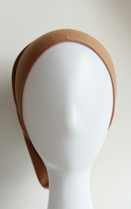 Beige - Tie back Hijab Cap