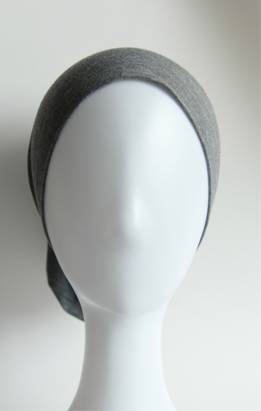 Grey - Tie Back Hijab Cap