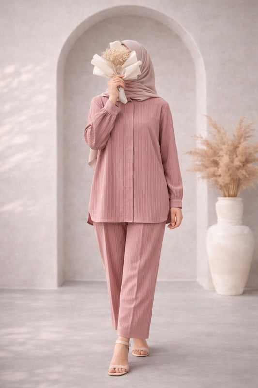 Blush Pleated Set