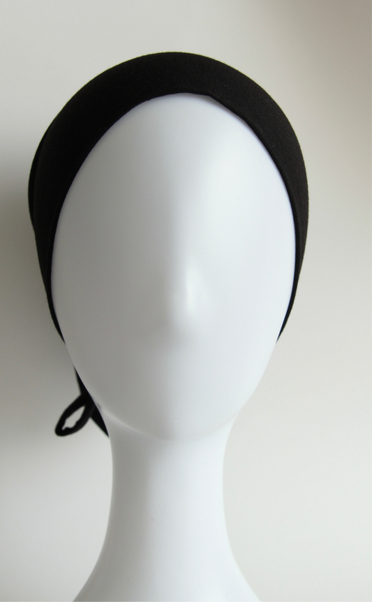 Black - Tie Back Hijab Cap