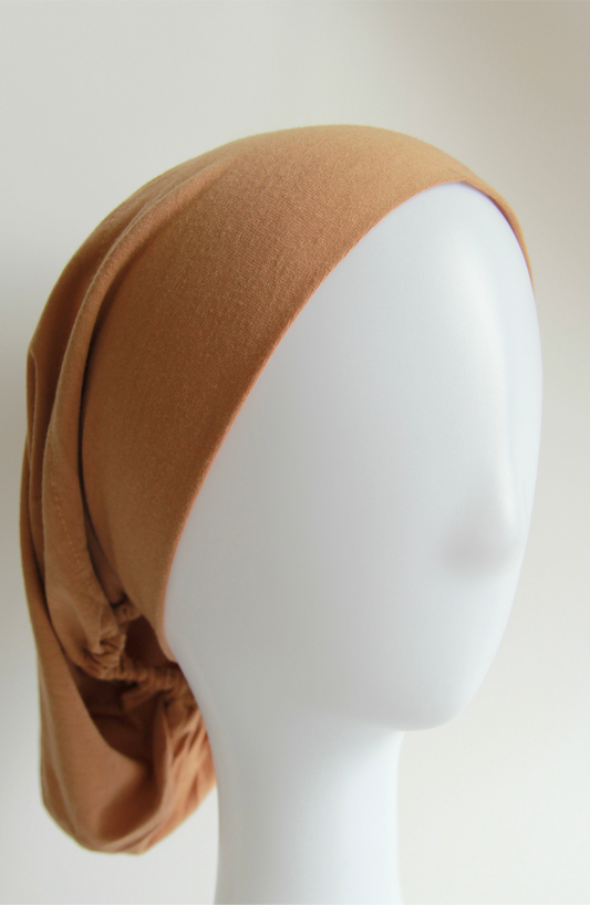 Beige - Tie back Hijab Cap