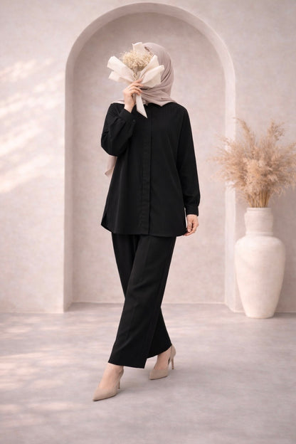 Midnight Pleated Set